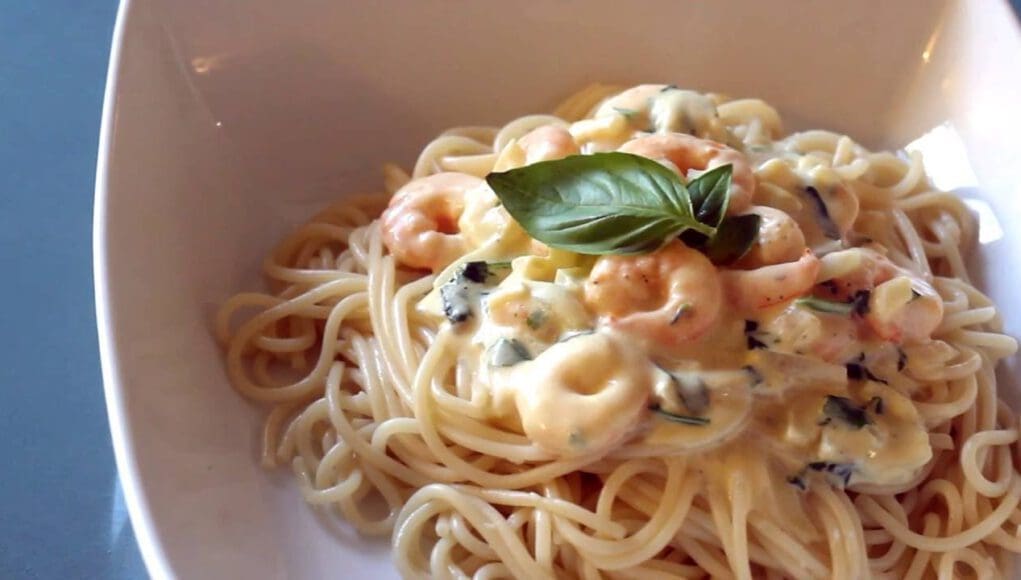 Tejszínes-garnélás spagetti