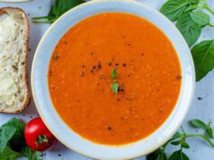 Sültpaprika-krémleves kápiából sültpaprikai-krémleves