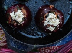 Gombával és fetával töltött sült cékla töltött cékla