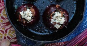 Gombával és fetával töltött sült cékla töltött cékla