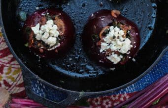 Gombával és fetával töltött sült cékla töltött cékla
