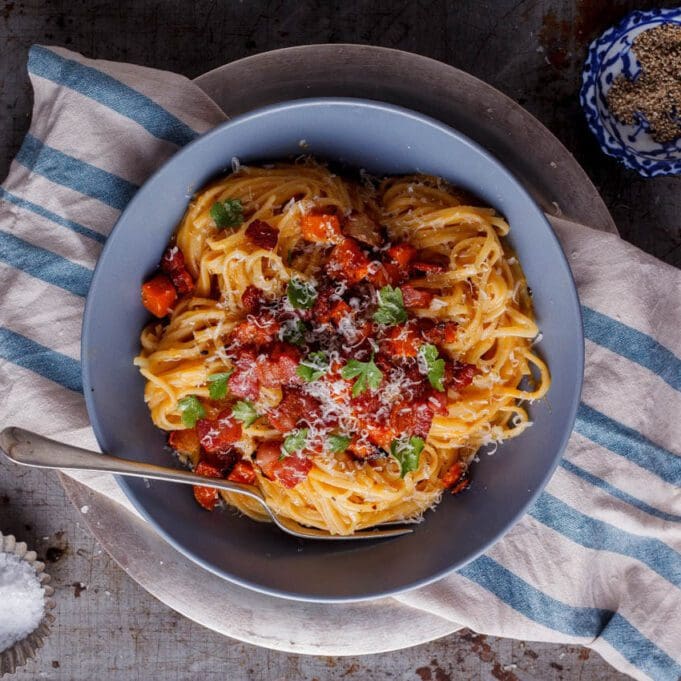 sütőtökös spagetti