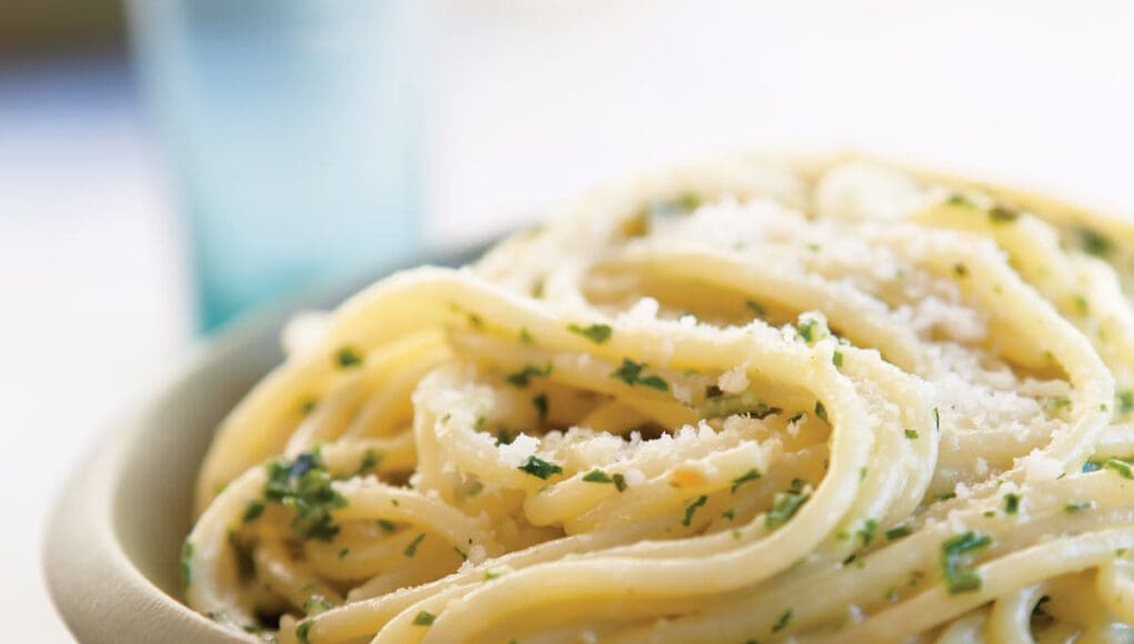 tejszínes-pestós-spagetti
