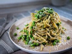 A tavasz ízei: zöldborsós pestós spagetti zöldborsós pesztós spagetti