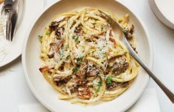 Tejszínes-gombás spagetti, ha a hosszú főzőcske nem fér bele tejszínes gombás spagetti