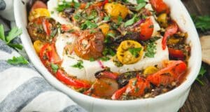 Sütőben sült feta zöldségekkel sült feta