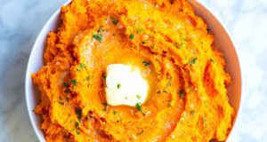 Fűszeres sült édesburgonya-püré sült édesburgonya püré