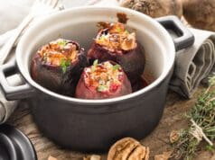 Sajttal és dióval töltött sült cékla sült cékla