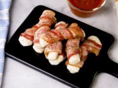 Bacon szalonnába tekert mozzarella baconbe göngyölt mozzarella