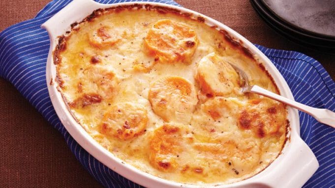 édesburgonyás gratin