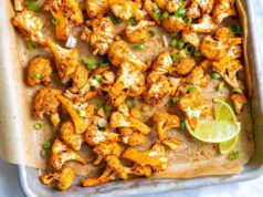 Pikáns chilis, lime-os sült karfiol lime sült karfiol