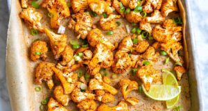 Pikáns chilis, lime-os sült karfiol lime sült karfiol