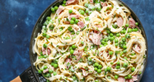 Sonkás tészta zöldborsóval sonkás tészta