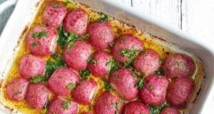 Vajas, fokhagymás sült retek sült retek