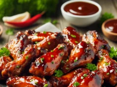 Grillezett barbecue csirkeszárnyak