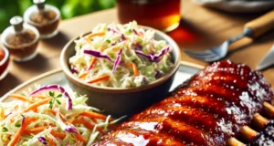 BBQ sertésbordák házi káposztasalátával