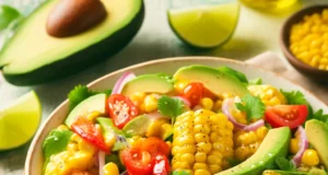 Nyári kukorica és avokádó saláta