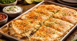 Tepsis quesadilla francia hagymás krémsajttal – a legjobb „bedobom és kész” vacsora