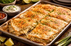 Tepsis quesadilla francia hagymás krémsajttal – a legjobb „bedobom és kész” vacsora