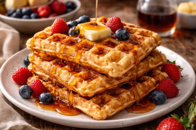 Kovászos gofri egyszerűen. Ropogós sourdough waffles recept, amellyel a kovászmaradékból különleges reggeli készül.