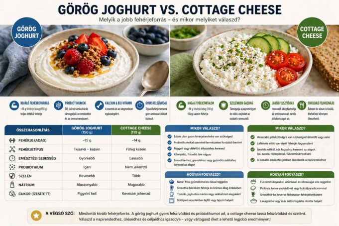 görög joghurt vagy cottage cheese fehérje