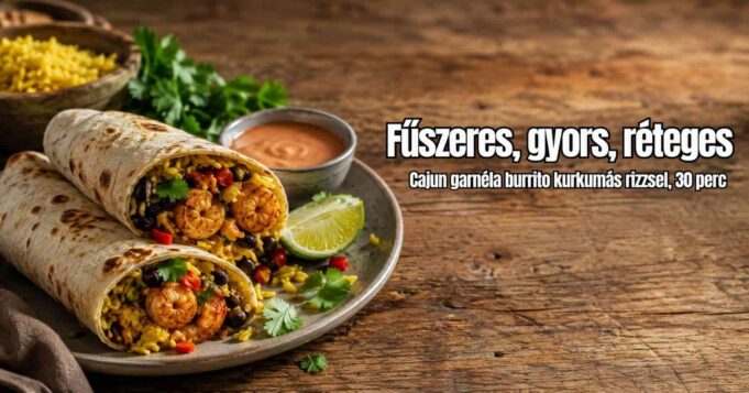 garnela Cajun garnéla burrito recept: gyors, fűszeres vacsora