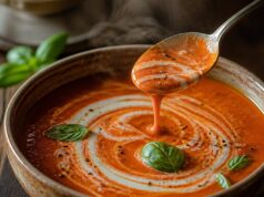 Sült pirospaprika-krémleves: mélyebb íz, mint a fehérgumis konzervverzió Sült pirospaprika-krémleves: mélyebb íz, mint a fehérgumis konzervverzió