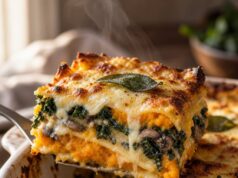 Sütőtökös lasagna zsályával és gombával Sütőtökös lasagna zsályával és gombával
