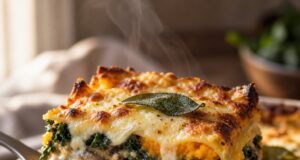 Sütőtökös lasagna zsályával és gombával Sütőtökös lasagna zsályával és gombával