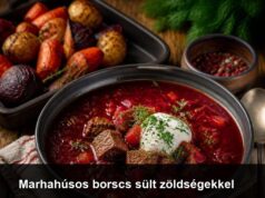 Marhahúsos borscs sült zöldségekkel Marhahúsos borscs sült zöldségekkel