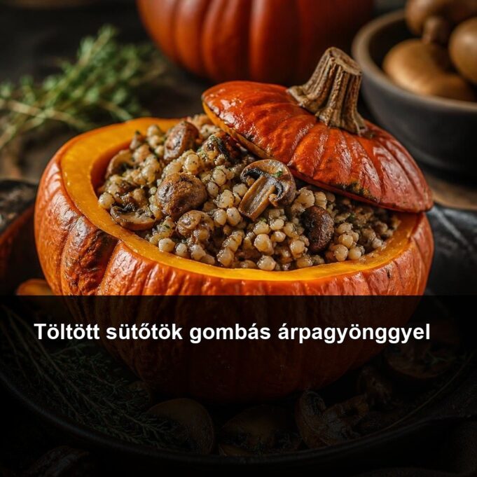 Töltött sütőtök gombás árpagyönggyel