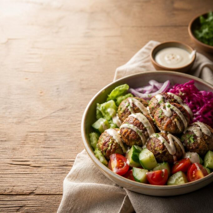 featured-image-9 Csirkés shawarma húsgolyótál friss zöldségekkel