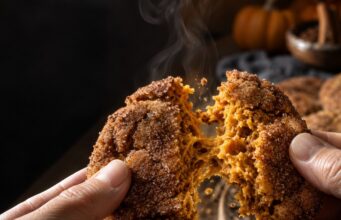 Sütőtökös snickerdoodle keksz puha középpel Sütőtökös snickerdoodle keksz puha középpel